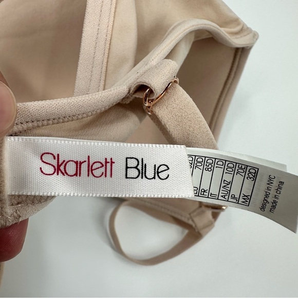 SKARLETT BLUE Womens 32D Prestige Wireless Push-Up Bra Cashmere Beige 327190 NEW - Picture 6 of 7